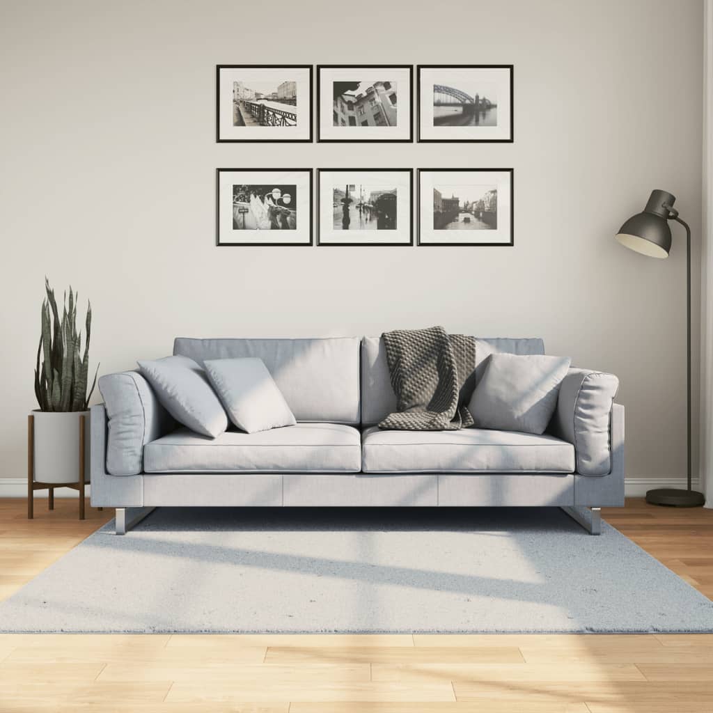 HUARTE Low Pile Rug Soft and Washable Blue 160x160 cm