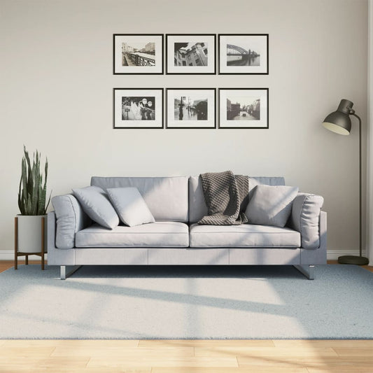 Tapis HUARTE Poils Ras Doux et Lavable Bleu 160x230 cm