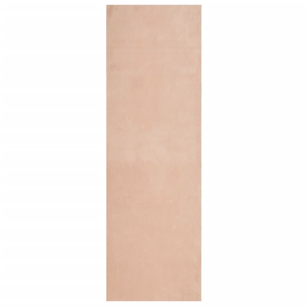 HUARTE Low Pile Rug, Soft and Washable, Pale Pink, 80x250 cm