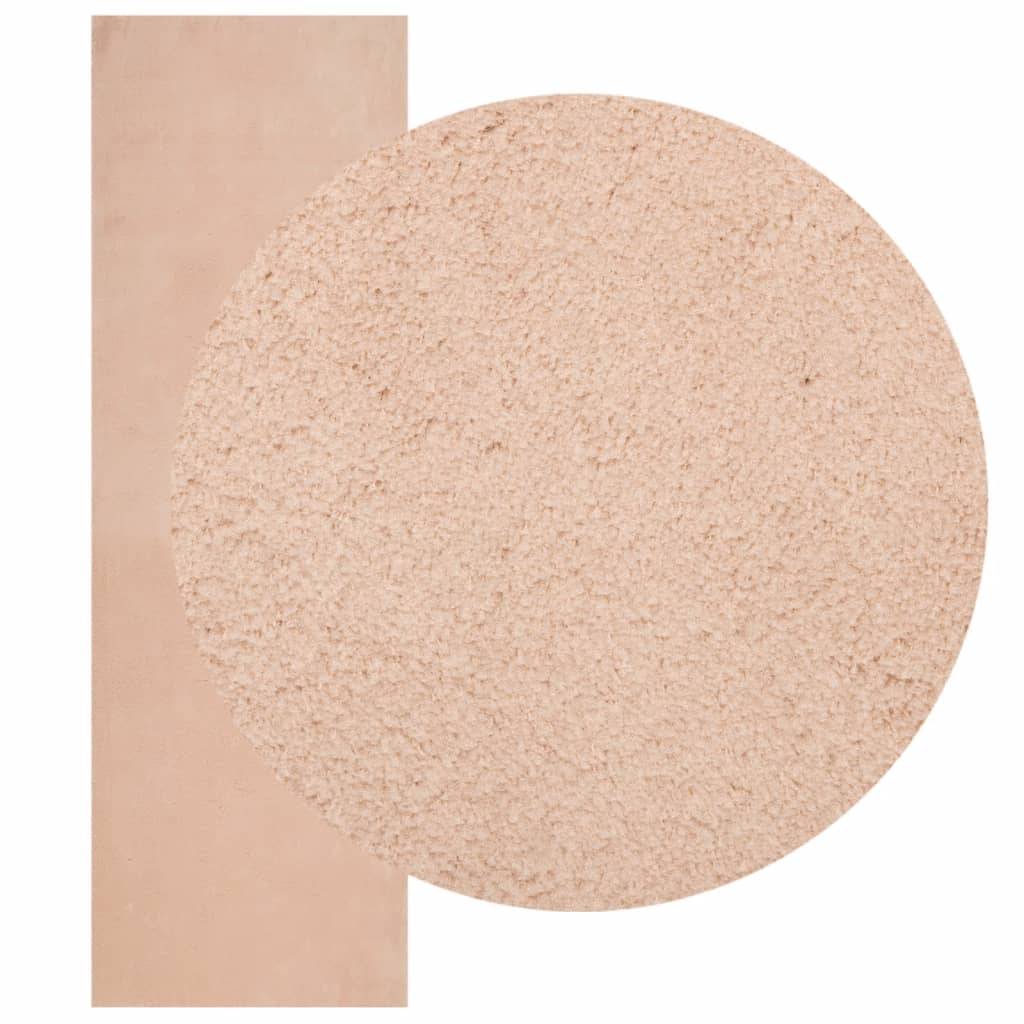 HUARTE Low Pile Rug, Soft and Washable, Pale Pink, 80x250 cm