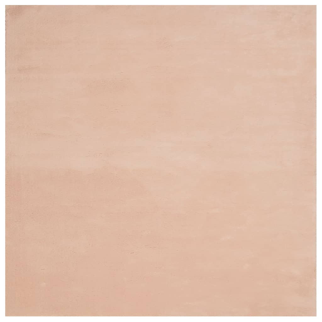 HUARTE Low Pile Rug Soft and Washable Pale Pink 160x160 cm