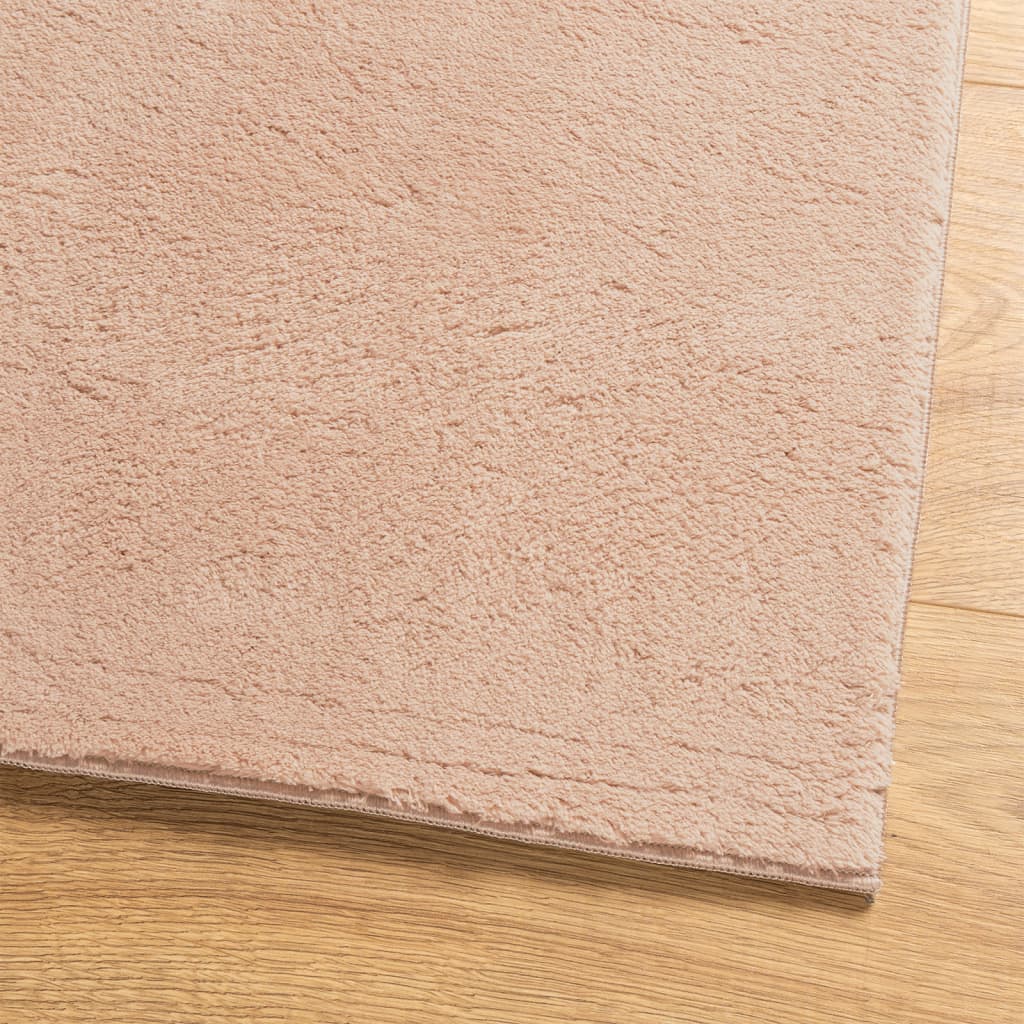 Teppich HUARTE Kurzflor Weich und Waschbar Blassrosa 200x200 cm