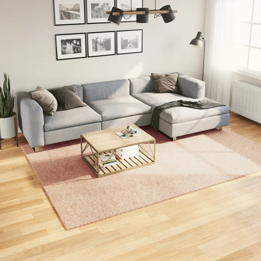 Tapis HUARTE Poils courts Doux et Lavable Rose pâle 200x280 cm