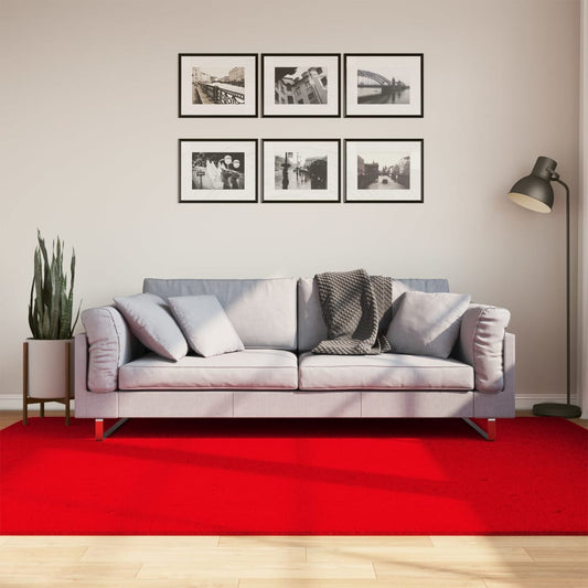 Tapis HUARTE à poils courts, doux et lavable, rouge 160x230 cm