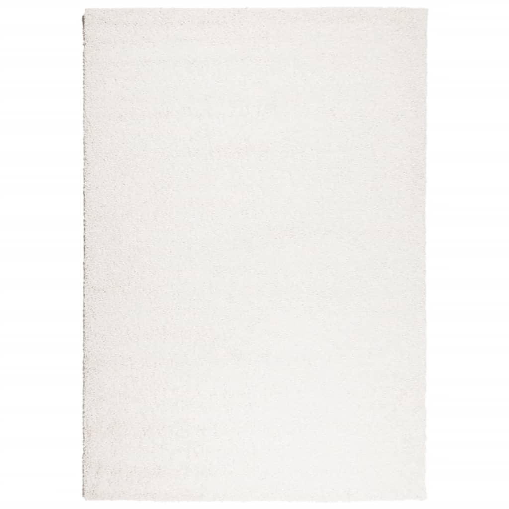 Tapis shaggy à poils longs moderne crème 120x170 cm