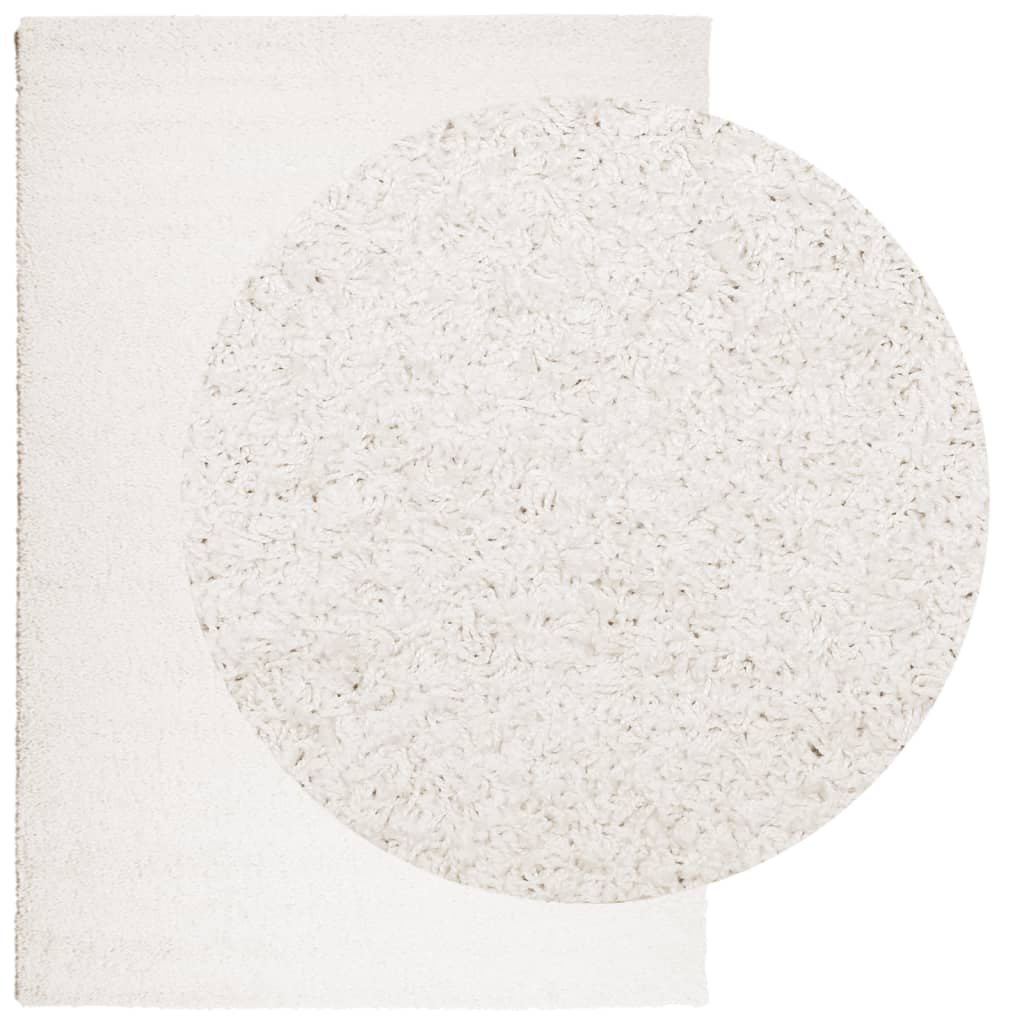 Tapis shaggy à poils longs moderne crème 120x170 cm
