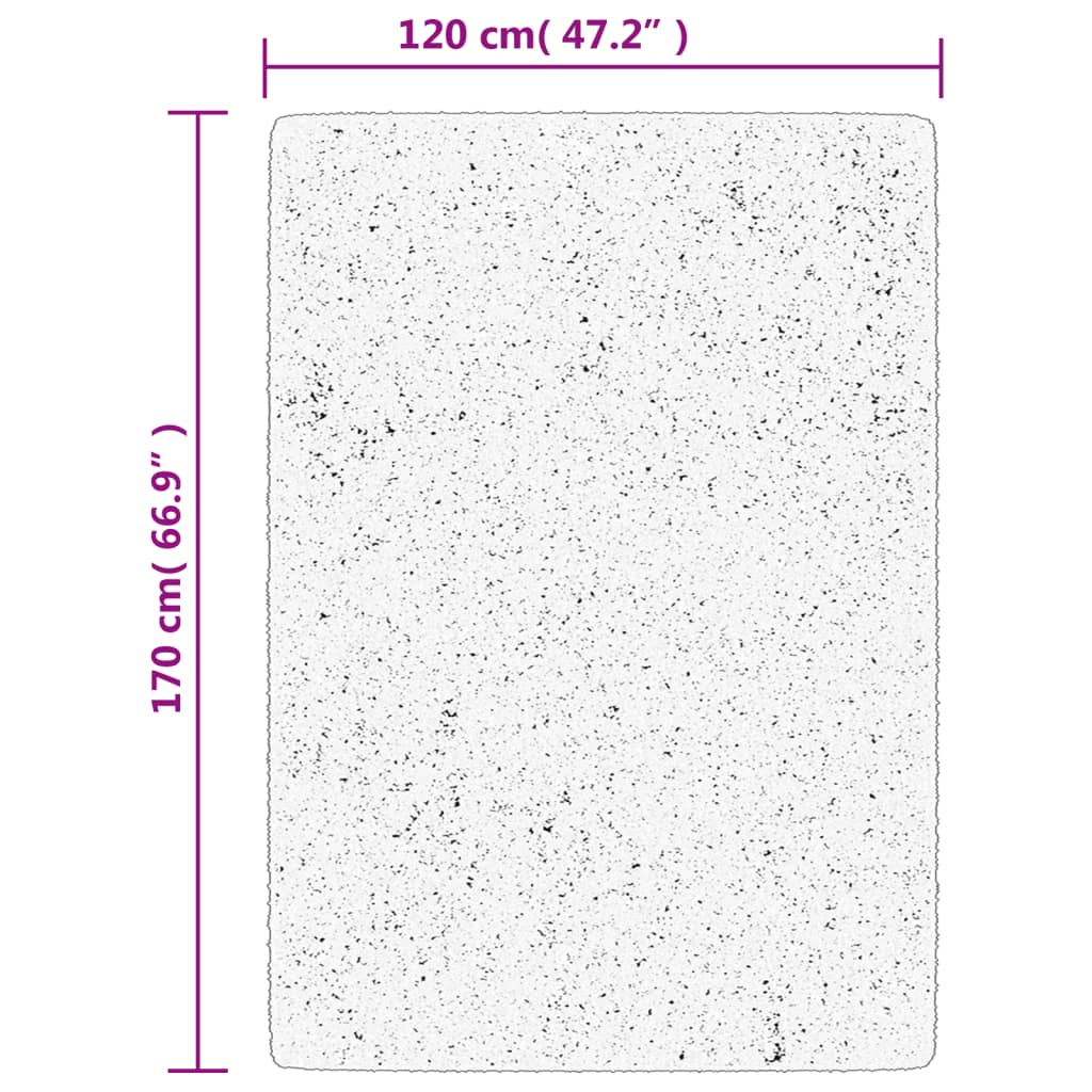 Tapis shaggy à poils longs moderne crème 120x170 cm