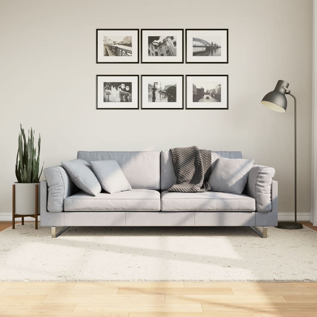 Shaggy High-Pile Modern Cream Rug 160x230 cm
