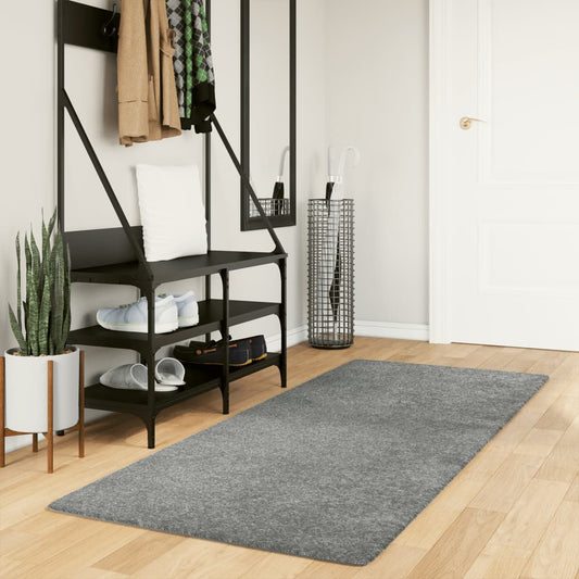 Tapis shaggy à poils longs vert moderne 80x200 cm