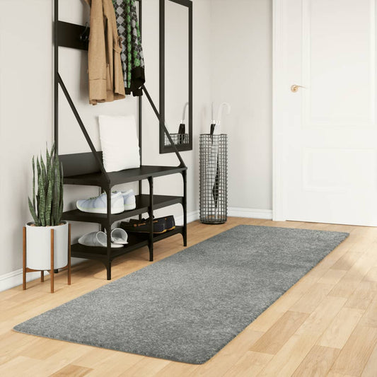 Tapis Shaggy Poils Longs Moderne Vert 80x250 cm