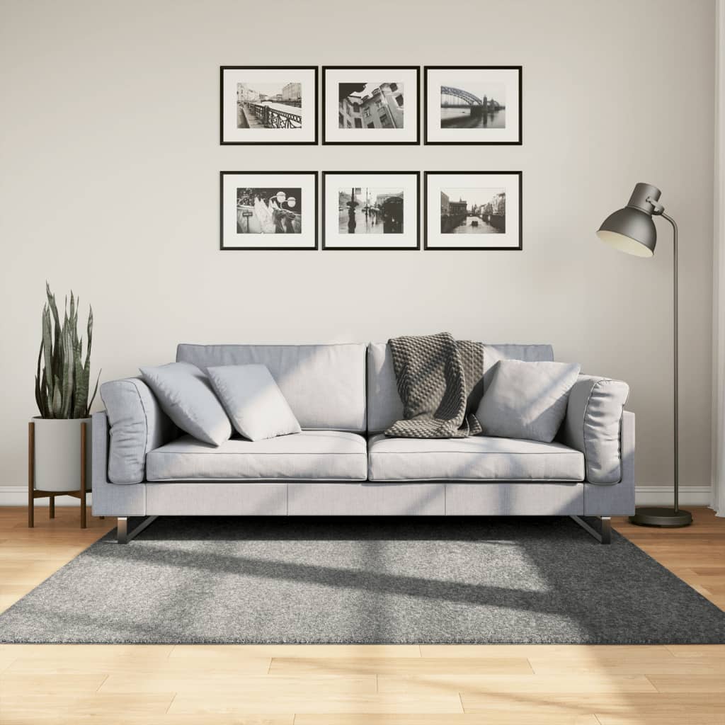 Tapis Shaggy Poils Longs Moderne Vert 160x160 cm
