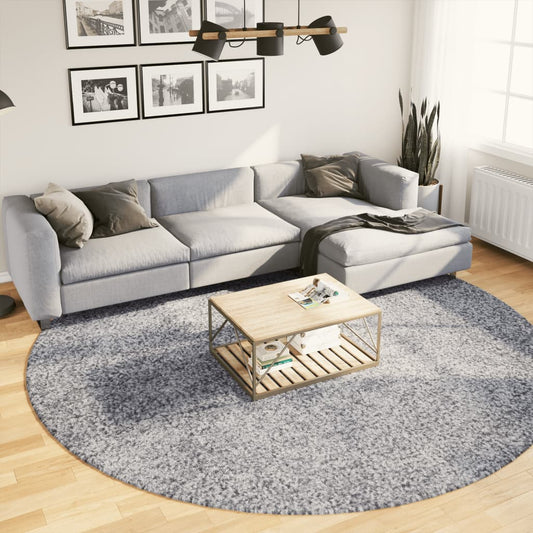 Tapis shaggy à poils longs moderne bleu Ø 280 cm