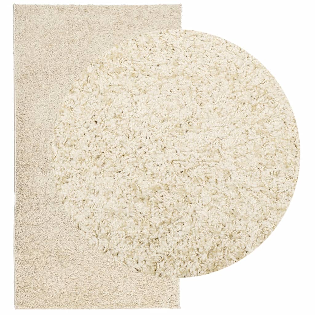 Tapis Shaggy Poils Longs Moderne Doré 60x110 cm