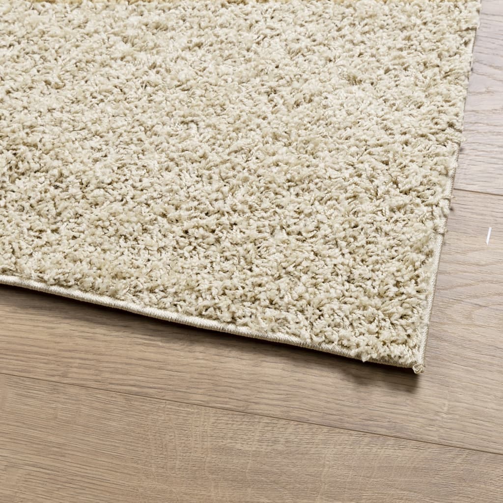 Tapis Shaggy Poils Longs Moderne Doré 60x110 cm