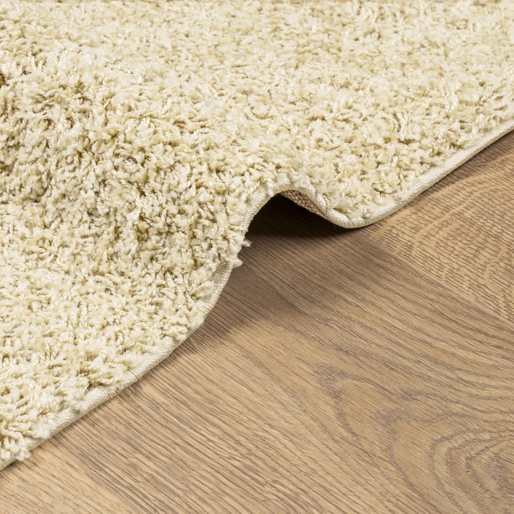 Tapis Shaggy Poils Longs Moderne Doré 60x110 cm