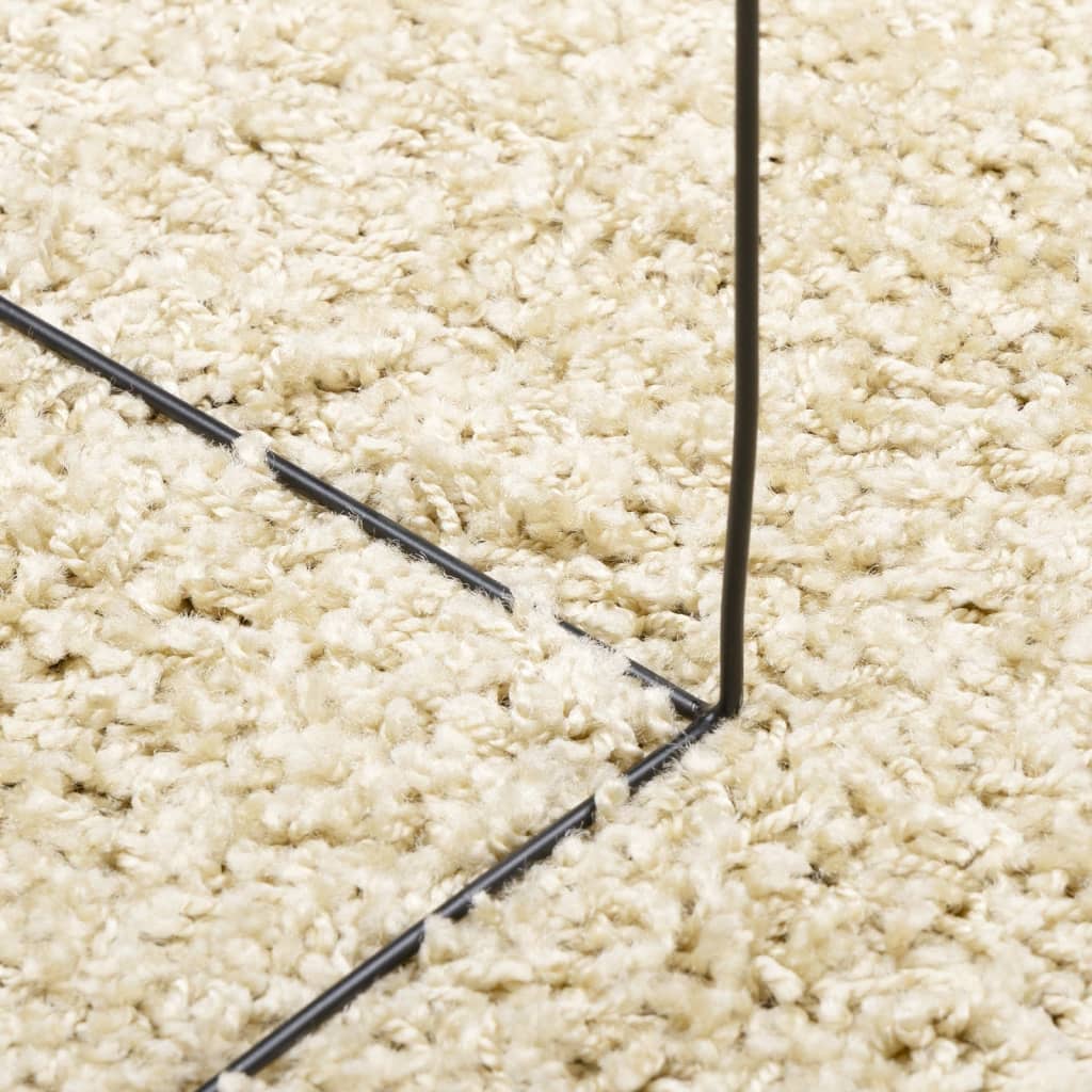 Tapis Shaggy Poils Longs Moderne Doré 60x110 cm