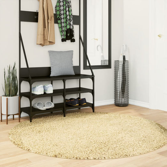 Tapis Shaggy Poils Longs Moderne Doré Ø 160 cm