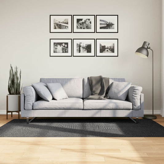 Rug IZA Short Pile Scandi-Style Anthracite 100x200 cm