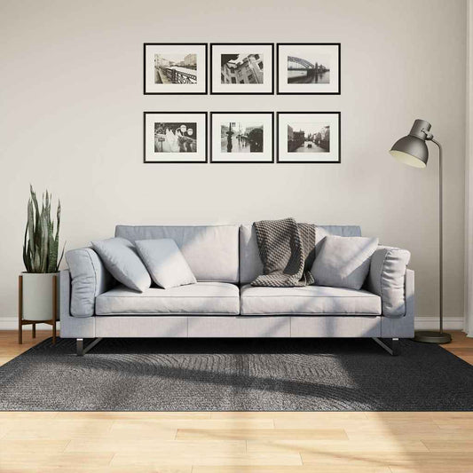 IZA Short-Pile Rug Scandi Style Anthracite 140x200 cm