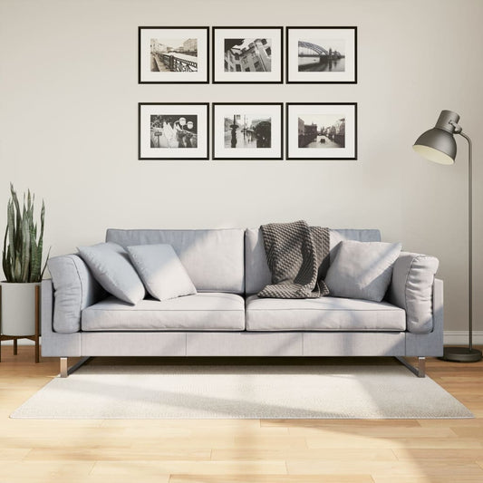 IZA Short Pile Rug Scandinavian Look Cream 80x150 cm