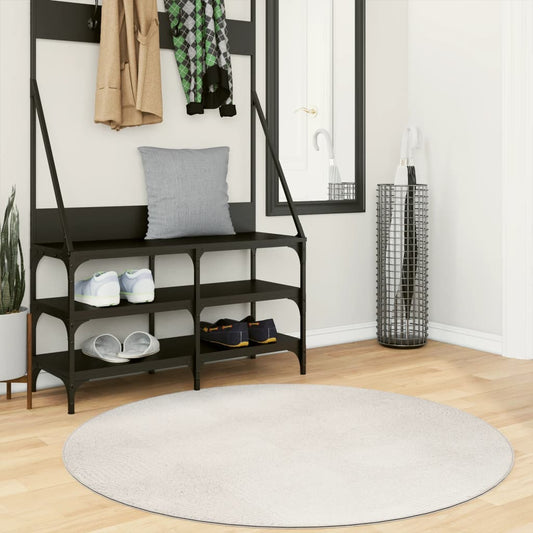 Tapis IZA Poils courts Style scandinave Crème Ø 120 cm