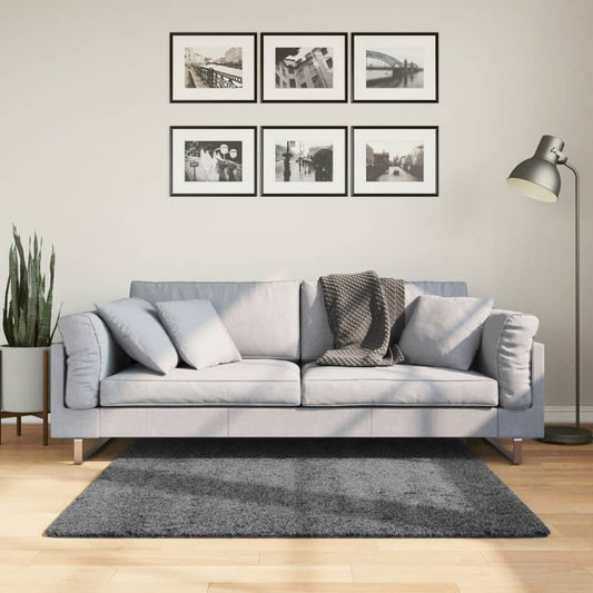 OVIEDO Anthracite Low-Pile Rug 120x120 cm