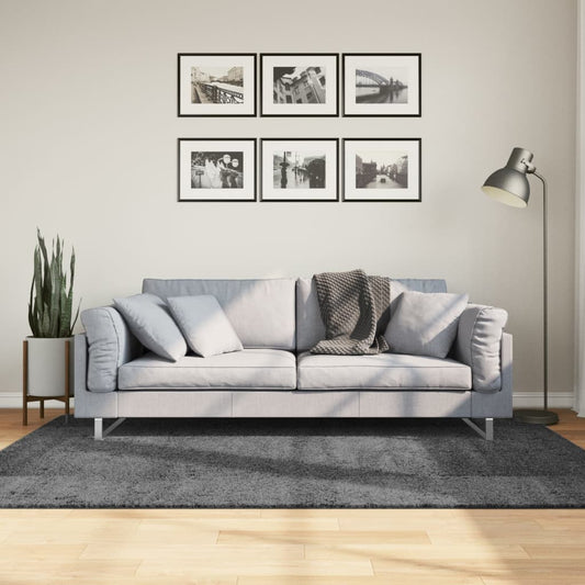 OVIEDO Anthracite Short Pile Rug 140x200 cm