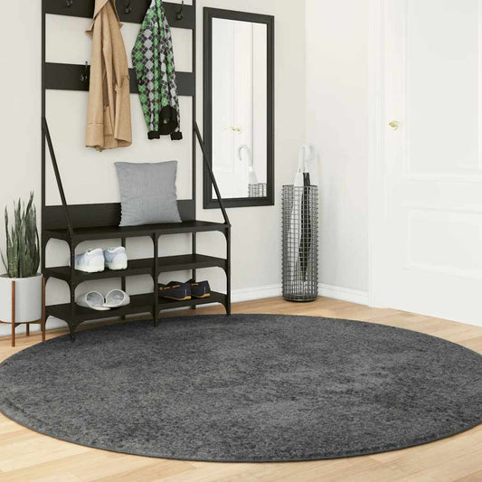 OVIEDO Short Pile Carpet Anthracite Ø 200 cm