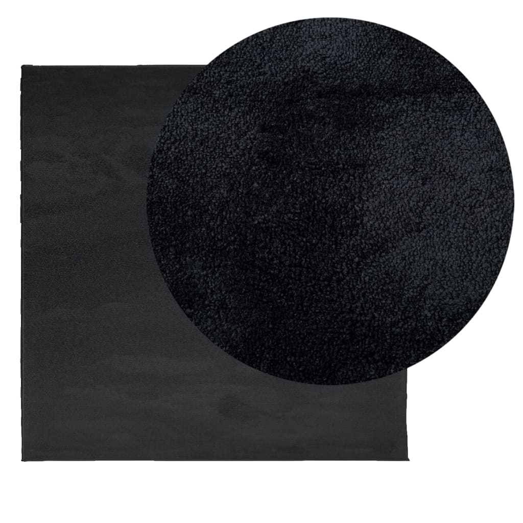 Tapis OVIEDO poils courts Noir 120x120 cm