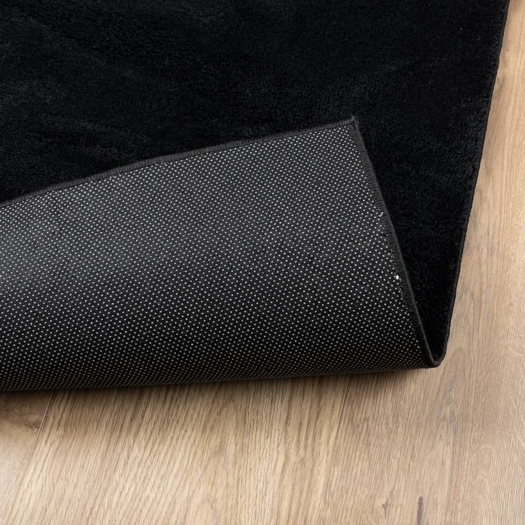 Tapis OVIEDO poils courts Noir 120x120 cm