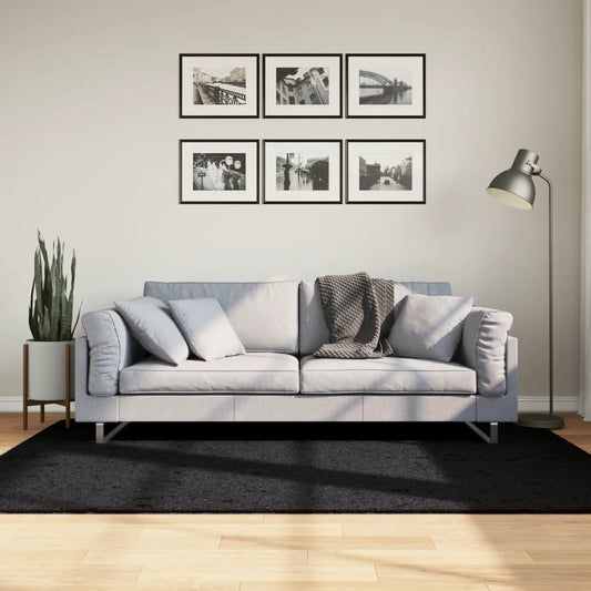 OVIEDO Short Pile Rug Black 140x200 cm