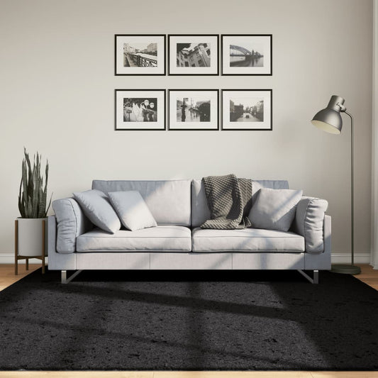 OVIEDO Short-pile Carpet Black 200x200 cm