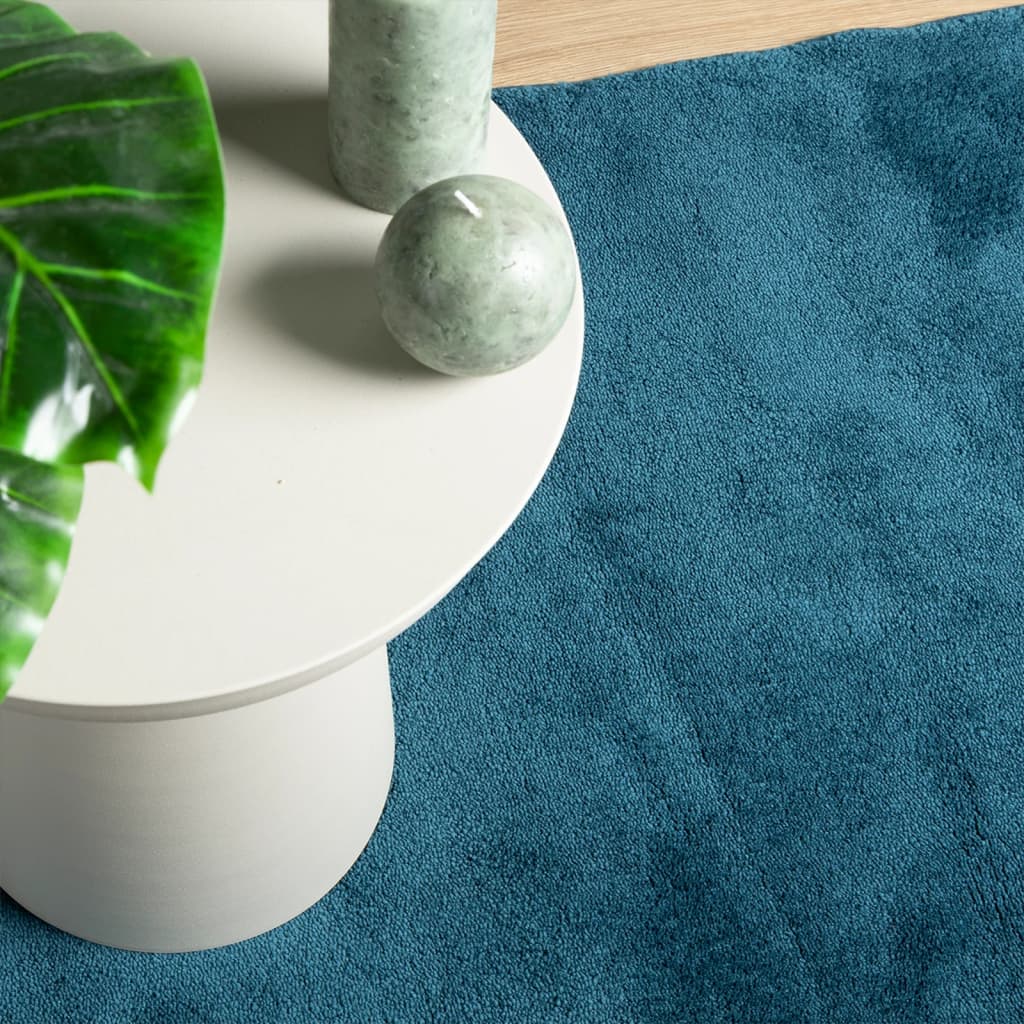 Tapis OVIEDO Poils courts Turquoise 120x120 cm