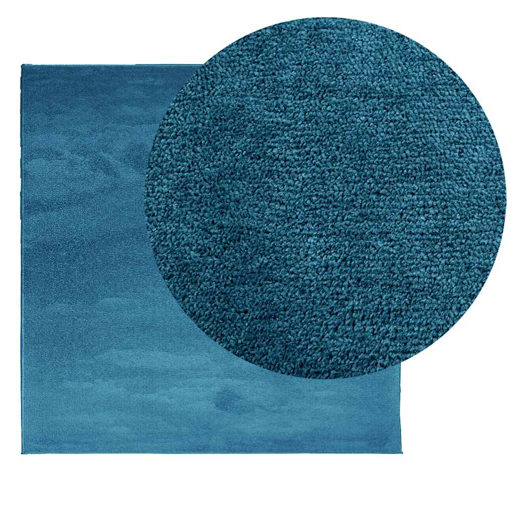 Tapis OVIEDO poils courts Turquoise 240x240 cm