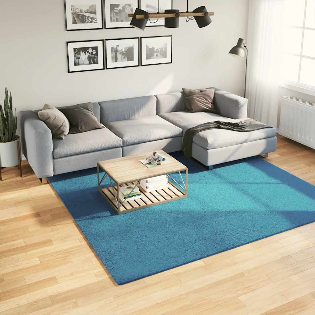 Tapis OVIEDO poils courts Turquoise 240x240 cm