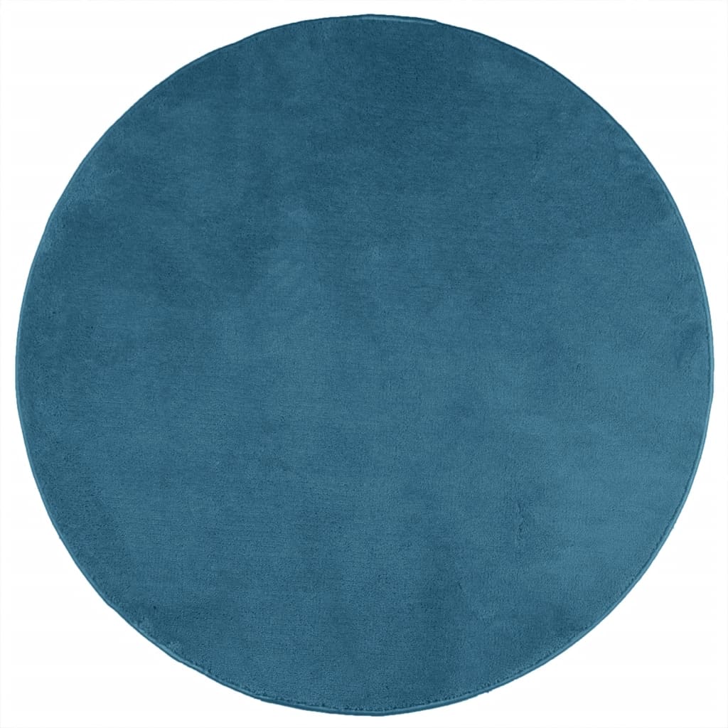 Tapis OVIEDO à poils courts Turquoise Ø 120 cm
