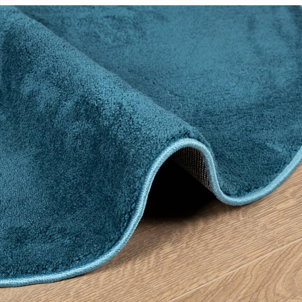 Tapis OVIEDO poils courts Turquoise Ø 160 cm