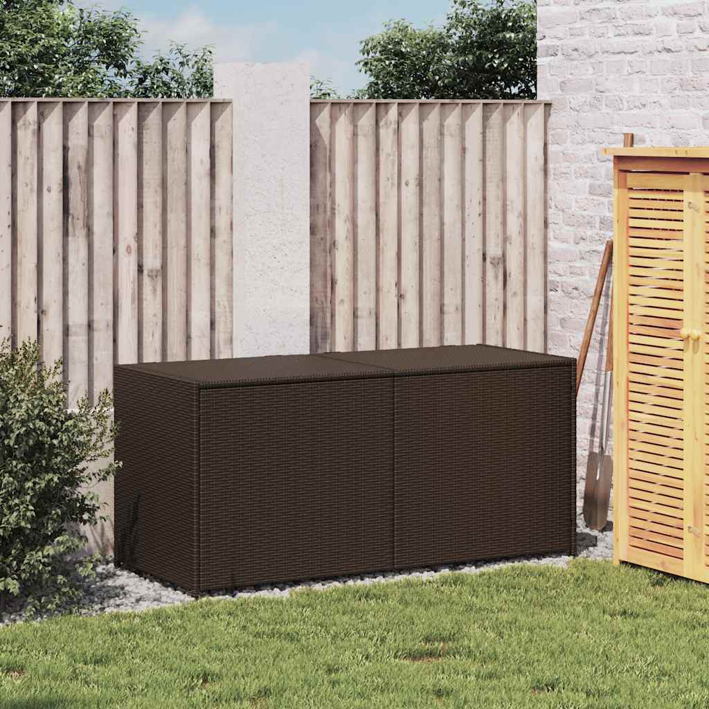 Gartentruhe Braun 283L Poly Rattan