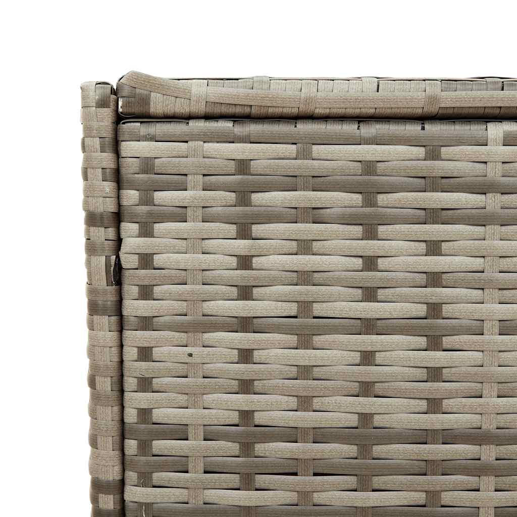 Gartentruhe mit Rollen Grau 283L Poly Rattan