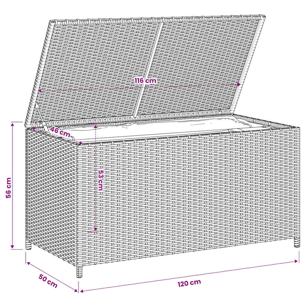 Gartentruhe Beige 190L Poly Rattan