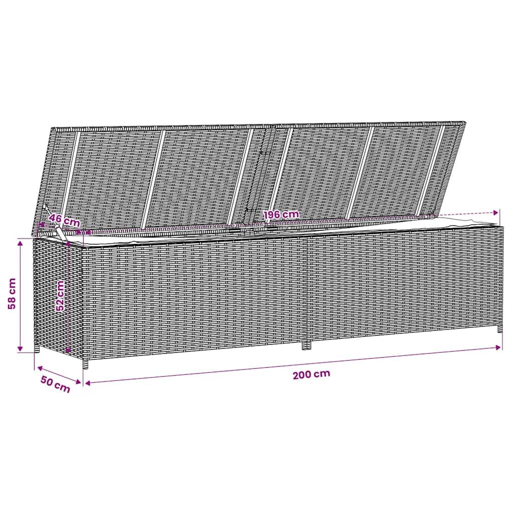 Gartentruhe Beige 469L Poly Rattan