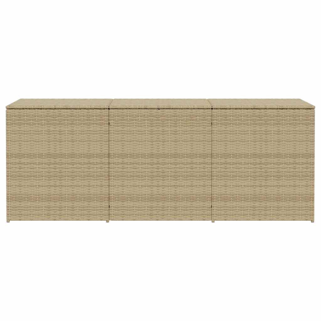 Gartentruhe Beige 984L Poly Rattan