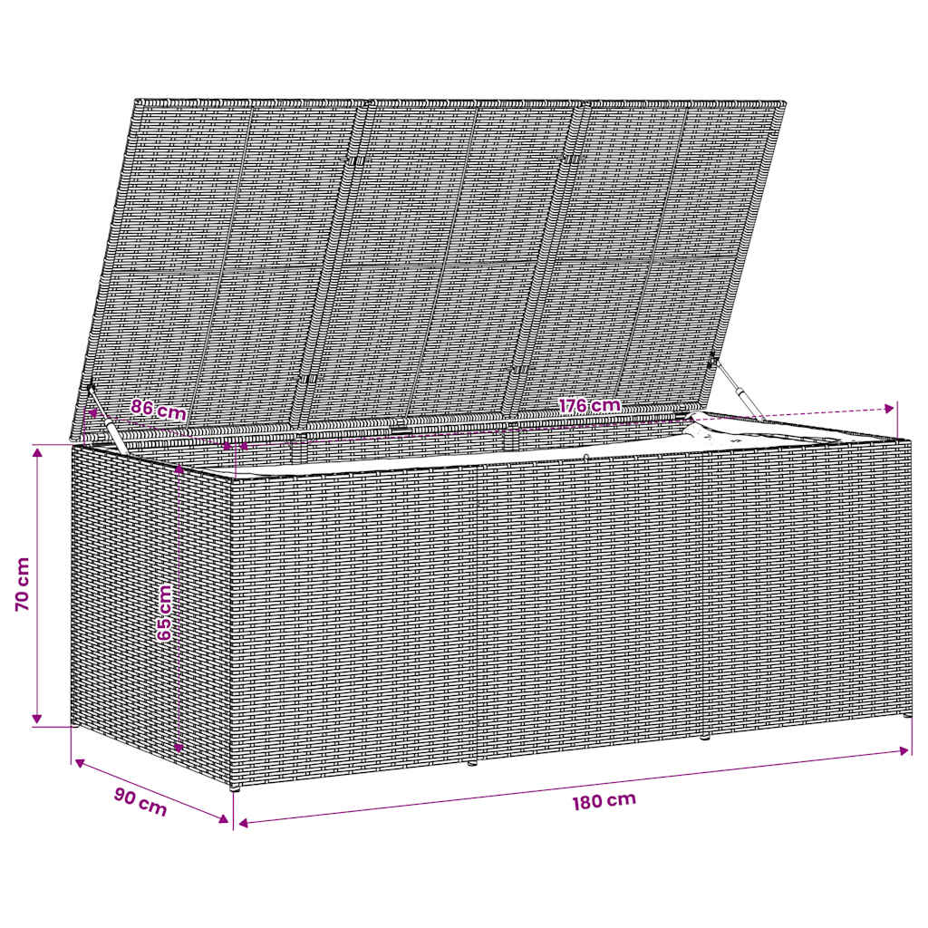 Gartentruhe Beige 984L Poly Rattan