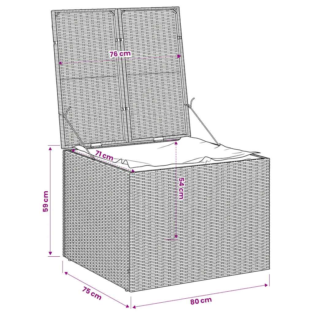 Gartentruhe Schwarz 291L Poly Rattan