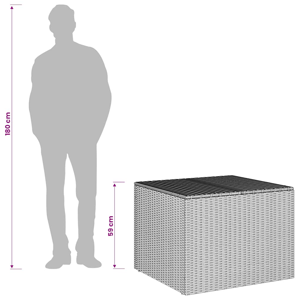 Gartentruhe Braun 291L Poly Rattan