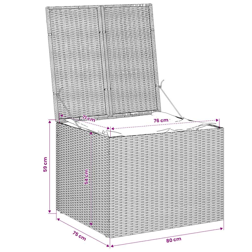 Gartentruhe Beige 291L Poly Rattan