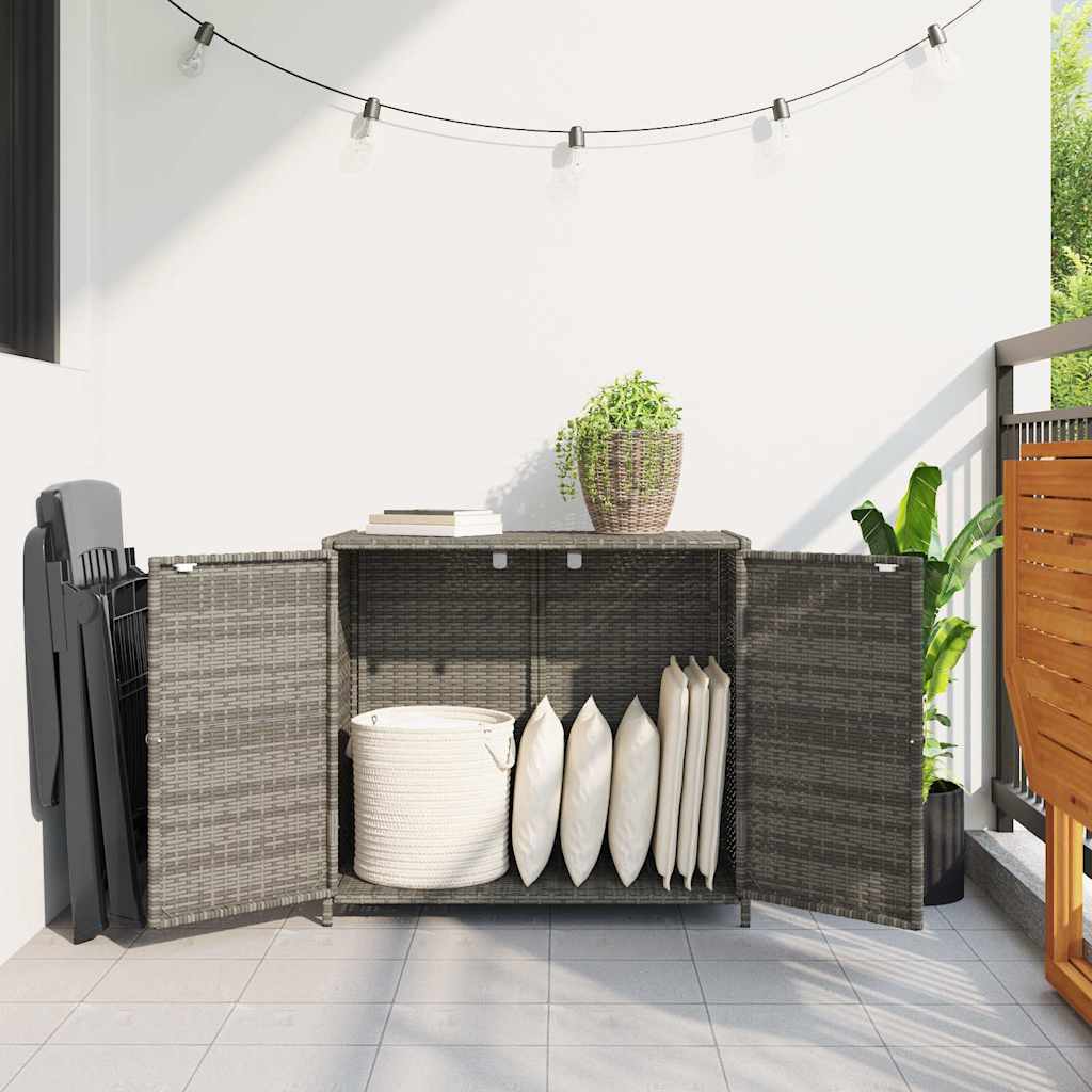 Gartenschrank Grau 83x45x76 cm Poly Rattan