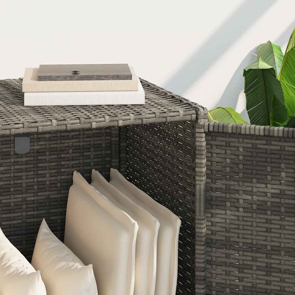 Gartenschrank Grau 83x45x76 cm Poly Rattan