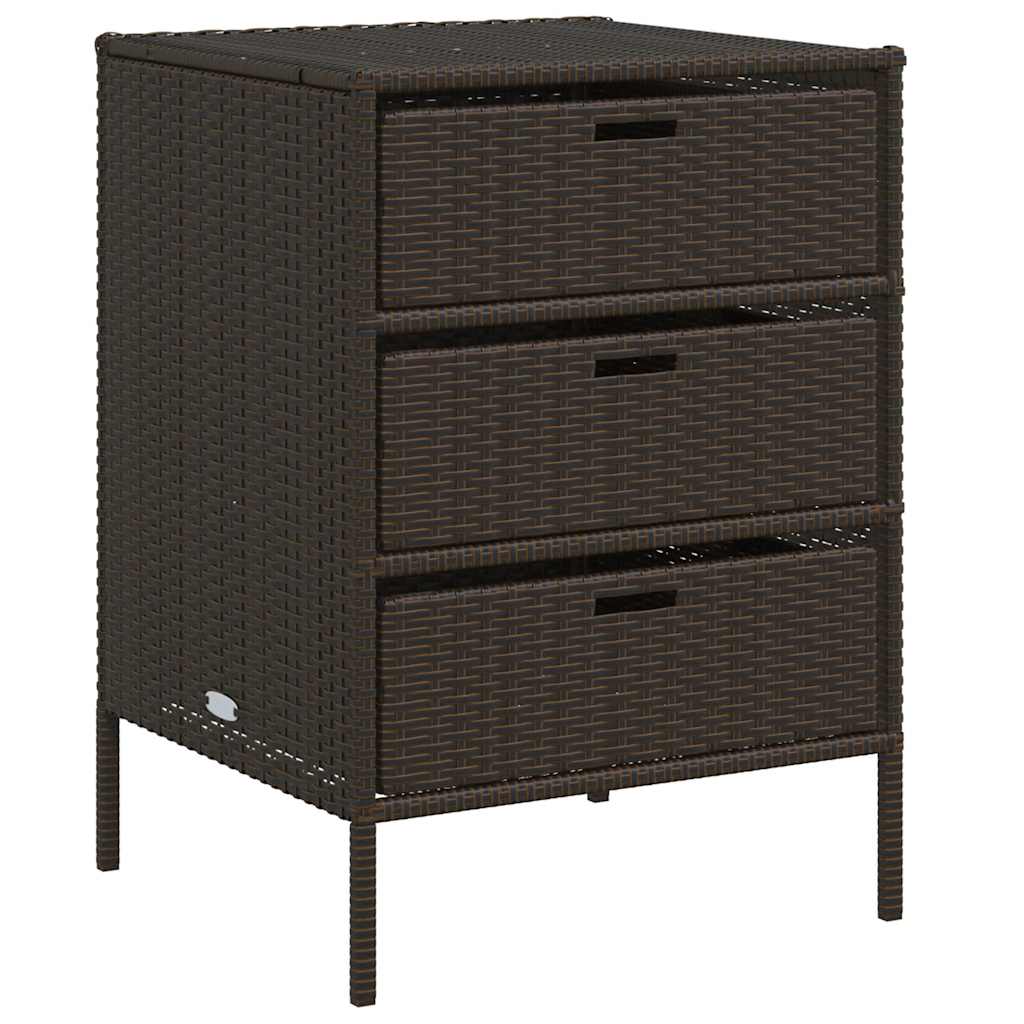 Gartenschrank Braun 55x59x80 cm Poly Rattan