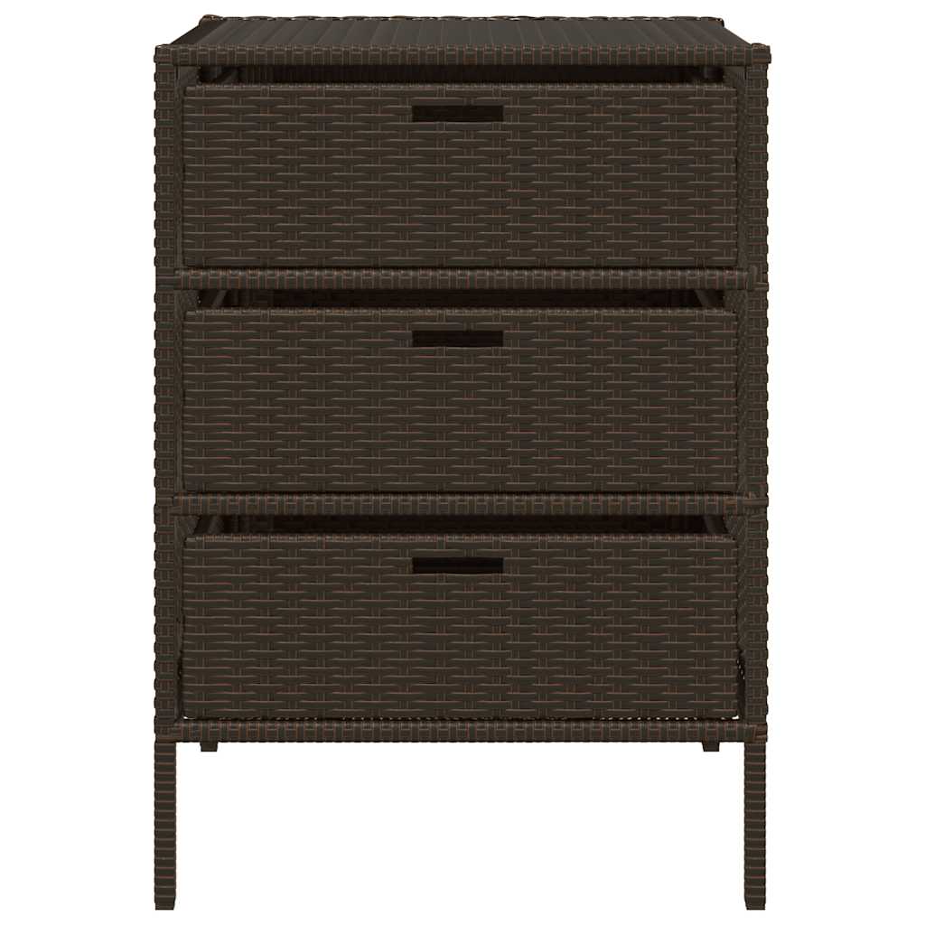 Gartenschrank Braun 55x59x80 cm Poly Rattan